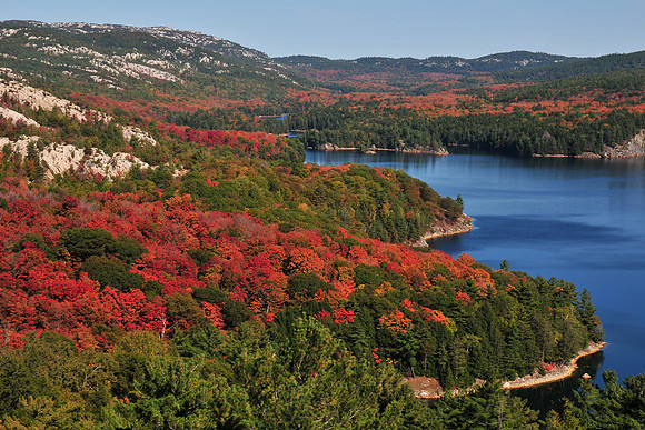 The northern end of Killarney Lake from Blue Ridge, with Silver Peak in the distance