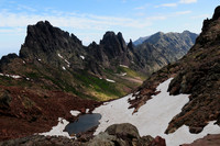 Looking back on Punta Missoghiu, on route to the Col Perdu