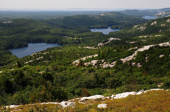 Sandy Lake, Norway Lake and Killarney Lake from the hilltop east of Silver Peak