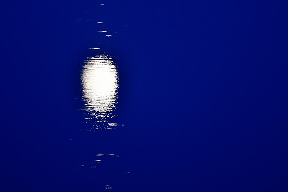The moon's reflection in Fern Lake