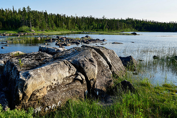 View from the island in the eastern bay of Keats Lke
