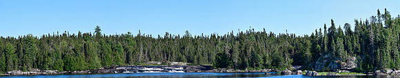 The waterfalls at the east end of Keats Lake