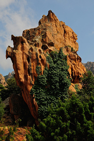 Rock formation on the trail to Chateau Fort on the Calanche de Piana