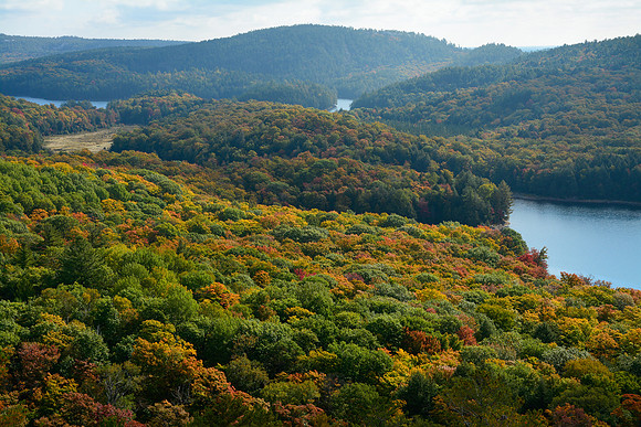 The northern end of Killarney Lake from Blue Ridge, with Norway Lake at top left