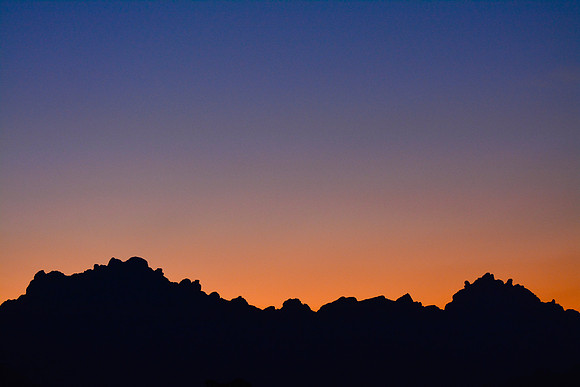 Twilight over the Ampiadianombilahy Massif from the Amporomahery campsite on the Imaitso Circuit, Andringitra National Park
