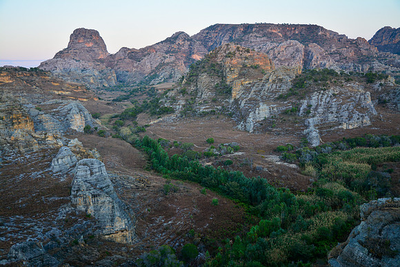 Just before sunrise from the ridge west of the Piscine Naturelle, Isalo National Park