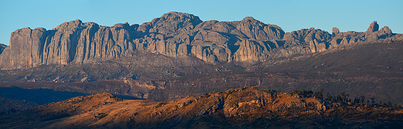 Sunrise on the Ampiadianombilahy Massif from above the Andringitra National Park information centre near Namoly