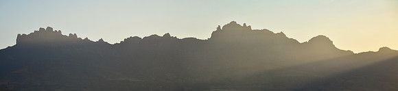Sunset on the Ampiadianombilahy Massif from above the Andringitra National Park information centre near Namoly