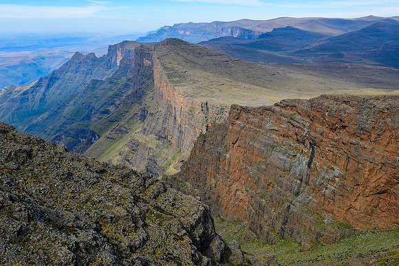 Looking south from the summit ridge of Champagne Castle