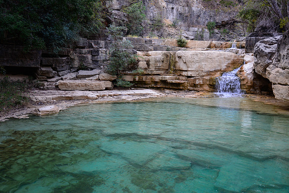 The pool below the waterfall on a tributary of the Tsiribihina River