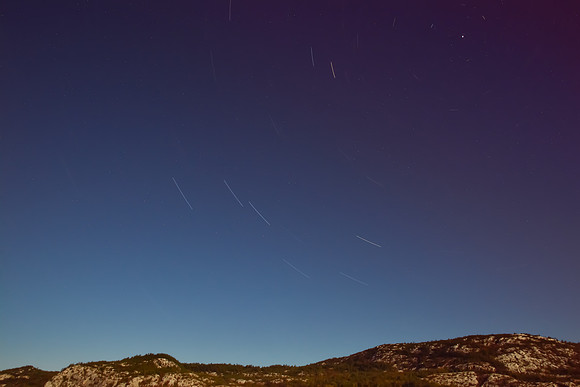 Star trails above O.S.A. Lake