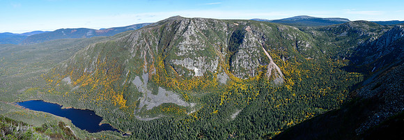 Lac aux Américains and Mont Xalibu from the viewpoint on Mont Joseph-Fortin, Parc de la Gaspésie