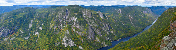 Mont Felix-Antoine-Savard and the Riviére Malbaie from Summit No. 1 on the Sentier de l'Acropole des Draveurs, Parc des Hautes-Gorges-de-la-Rivière-Malbaie
