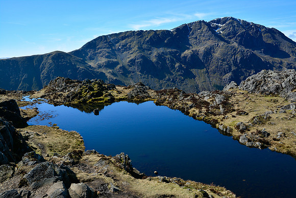 Pillar from the summit tarn on Haystacks, Lake District National Park