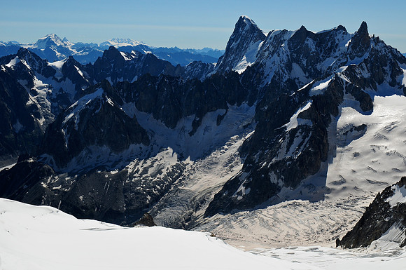Les Grandes Jorasses and the Dent du Géant from the Aiguille du Midi