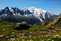 Mont Blanc and the Aiguilles from near Lac des Chéserys