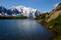 Mont Blanc seen from Lac des Chéserys