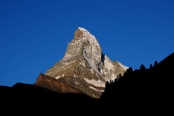 Sunrise on the Matterhorn, from the Kirchstrasse bridge