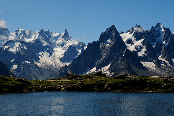 The view of the Aiguilles from Lac des Chéserys