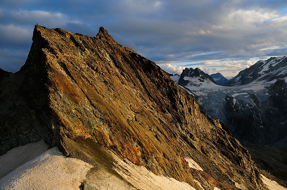 Sunset on Peak 3374 beside the Col de Bertol