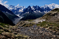 Mont Blanc and the Aiguilles from near Lac des Chéserys