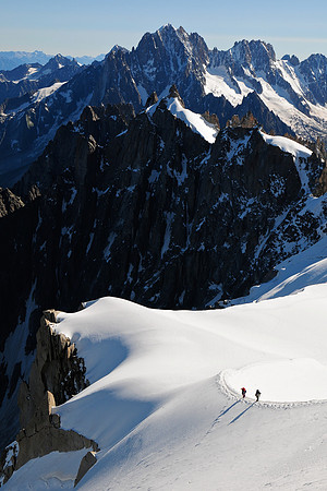L'Aiguille Verte in the distance, from the Aiguille du Midi