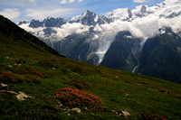 Mont Blanc at top right, above Les Houches
