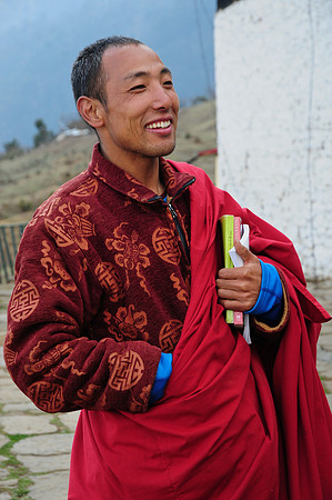 One of the lamas at Phajoding Monastery, Druk Path Trek
