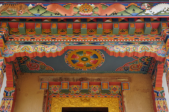 The entrance above the entrance to the new gompa near the end of the Druk Path Trek