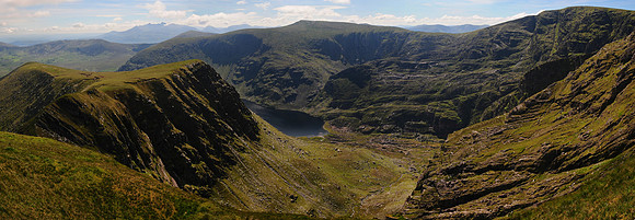 The view of Coomasaharn Lake from the summit of Teermoyle Mountain, County Kerry
