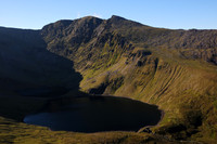 Caher and Coomloughra Lough from Skregmore's West Top, MacGillycuddy's Reeks, County Kerry