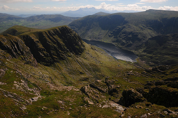 The view of Coomasaharn Lake from the summit of Teermoyle Mountain, County Kerry