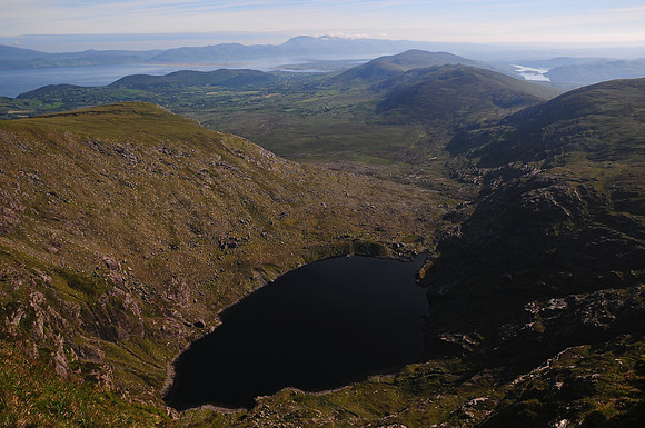 Coomeeneragh Lake from the summit of Meenteog, County Kerry