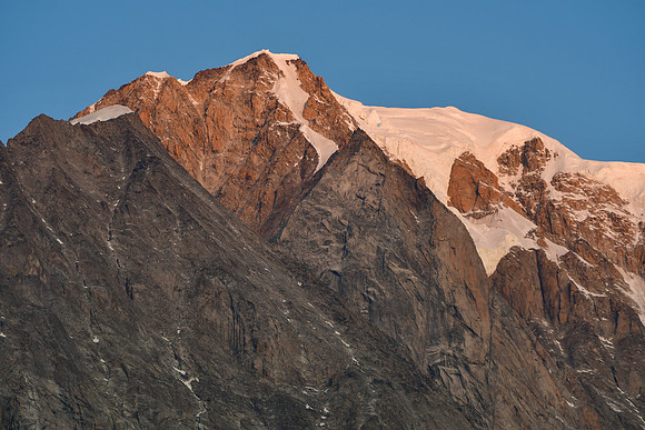 First light on Mont Blanc from Entrèves