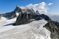 The Dent du Géant and the Glacier du Géant from the summit of Punta Helbronner
