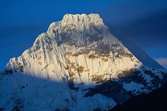 Sunrise on Alpamayo from Tayapampa camp