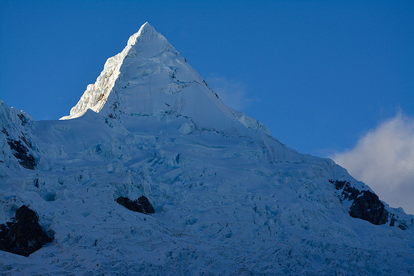 Sunrise on Alpamayo from Jancarurish camp