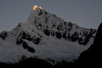 First light on Alpamayo, from Taullipampa
