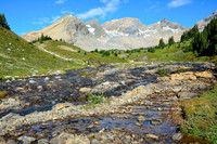 Looking up Cataract Creek with Cataract Pass on the left