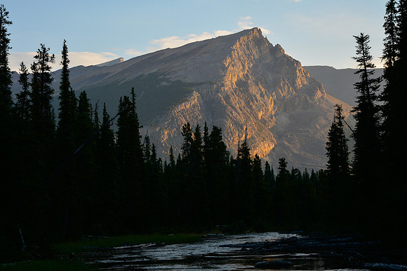 Looking down the Cline River from Pinto Lake's outlet