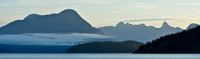 Mount Addenbrooke, Mount Aiken and Mount Denman from Feather Cove