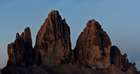 The Tre Cime di Lavaredo before sunrise from Rifugio Locatelli