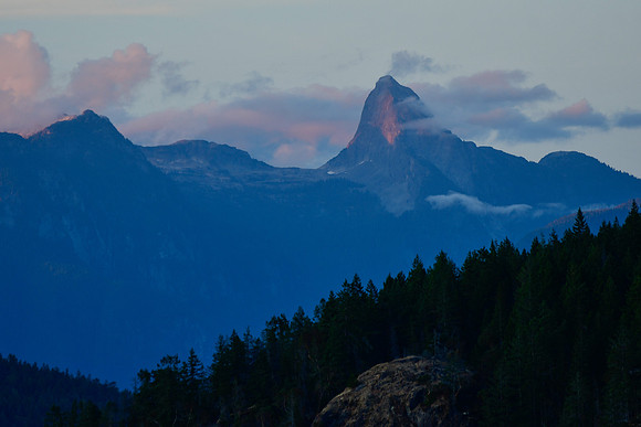 Sunset on Mount Denman from Feather Cove