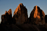 Sunrise on the Tre Cime di Lavaredo from Rifugio Locatelli