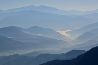 Sunrise over the foothills of the Himalaya, from Nagarkot