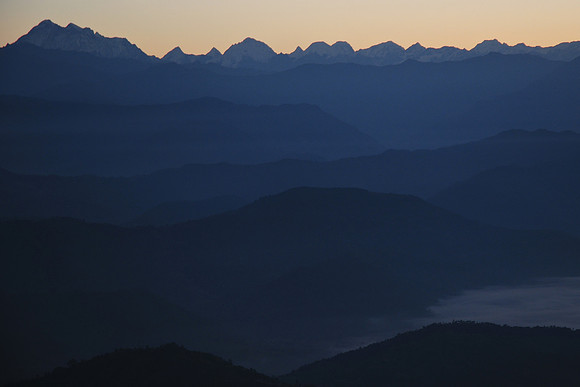 Sunrise over the Himalaya, from Nagarkot