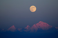 Moonrise over the Himalaya, from Nagarkot