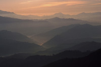 Sunrise over the foothills of the Himalaya, from Nagarkot