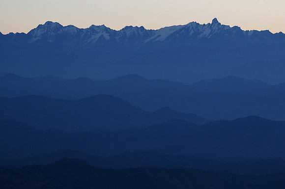Sunrise over the Himalaya, from Nagarkot