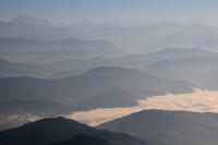 Sunrise over the foothills of the Himalaya, from Nagarkot